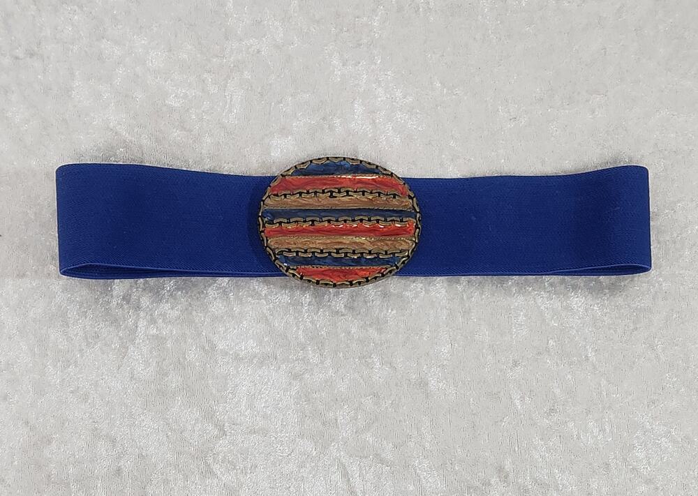 Vintage DAY LOR Womens Enameled Stripped Belt Buckles